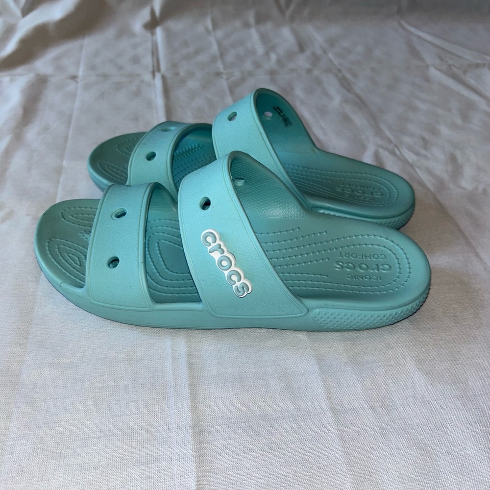 Blue crocs Slides size M6 W8